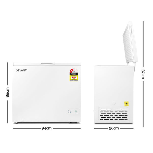 Devanti 200L Chest Freezer - White