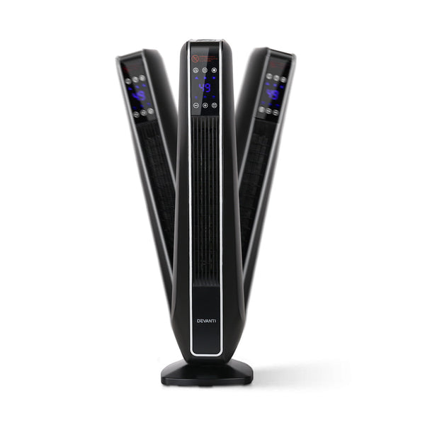 Devanti 2400W Electric Ceramic Tower Heater - Black