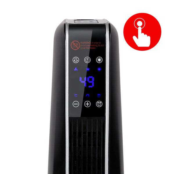 Devanti 2400W Electric Ceramic Tower Heater - Black