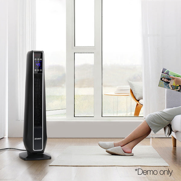 Devanti 2400W Electric Ceramic Tower Heater - Black