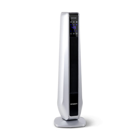 Devanti 2400W Electric Ceramic Tower Heater - Silver