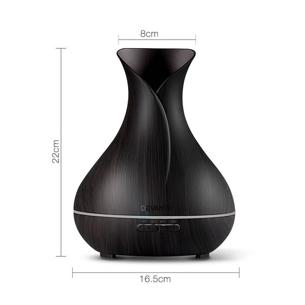 Devanti 400ml 4 in 1 Aroma Diffuser - Dark Wood