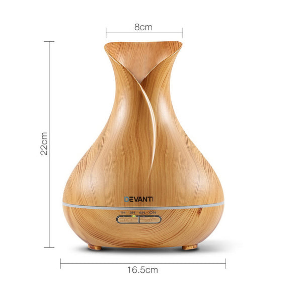 Devanti 400ml 4 in 1 Aroma Diffuser - Light Wood