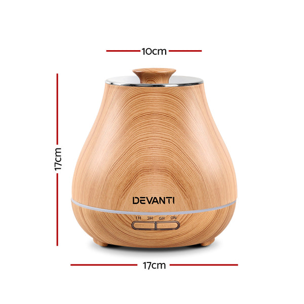 DEVANTi Aroma Diffuser Air Humidifier Light Wood Grain 400ml