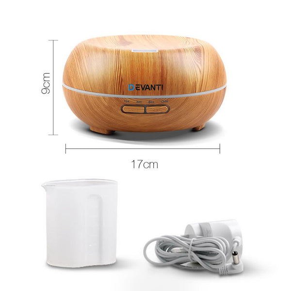 Devanti 200ml 4 in 1 Aroma Diffuser - Light Wood