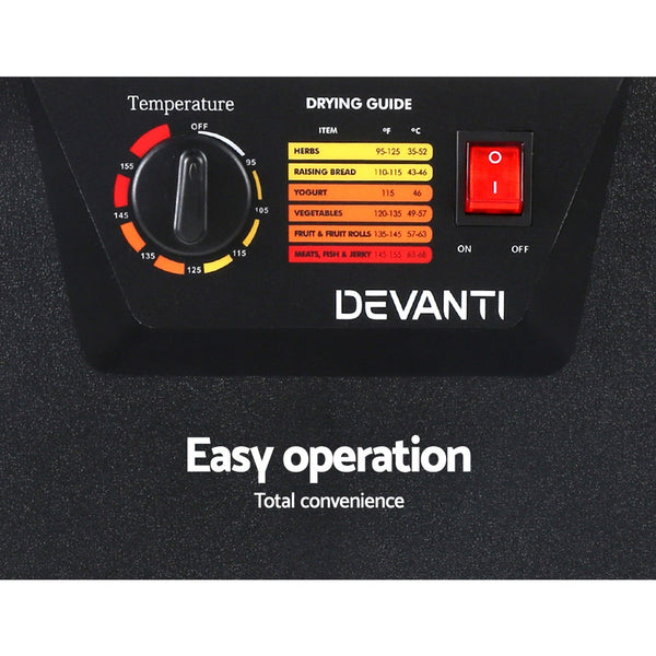 DEVANTI 6 Trays Commercial Food Dehydrator Fruit Dryer