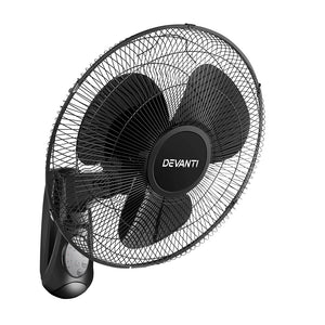 Devanti 40cm 16 Wall Mountable Fan - Black"