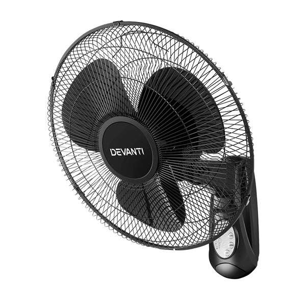 Devanti 40cm 16 Wall Mountable Fan - Black"