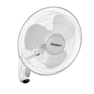 Devanti 40cm 16 Wall Mountable Fan - White"