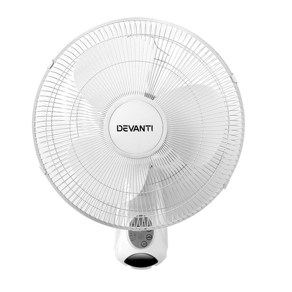 Devanti 40cm 16 Wall Mountable Fan - White"