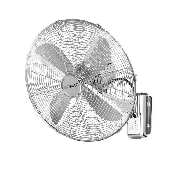 Devanti 40cm 16 Wall Mountable Fan - Silver"