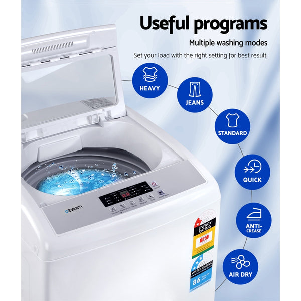 Devanti 8.5kg Top Load Washing Machine