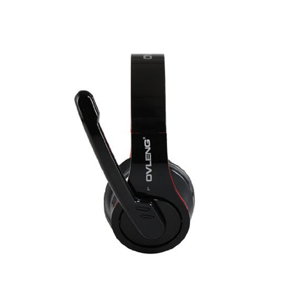 OVLENG Q8 USB Port Super Bass On-ear Headphones with Microphone & 2.0 m Cable (Black & Red)