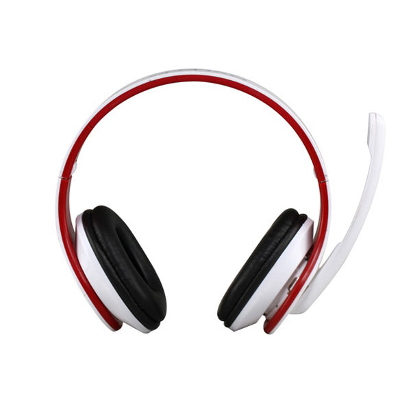 OVLENG Q8 USB Port Super Bass On-ear Headphones with Microphone & 2.0 m Cable (White & Red)