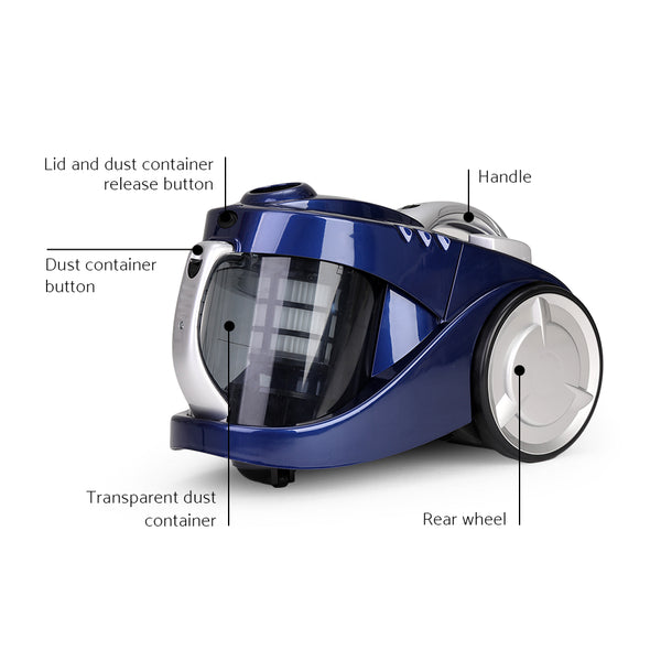 Devanti 2800W Bagless Vacuum - Blue