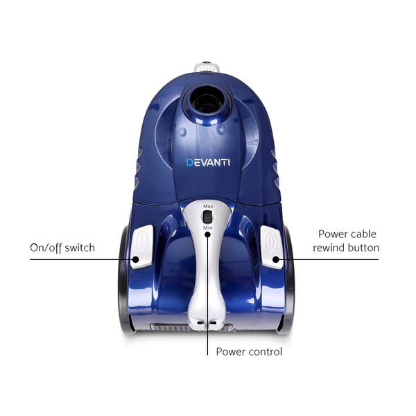 Devanti 2800W Bagless Vacuum - Blue