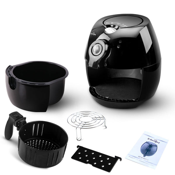 5 Star Chef 4L Air Fryer Oil Free Deep Cooker - Black