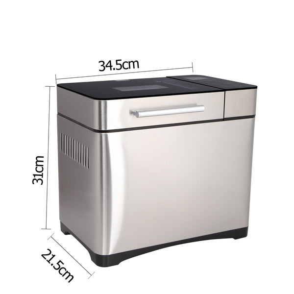 Devanti Stainless Steel 19 In 1 Bread Maker with Fruit and Nut Dispenser