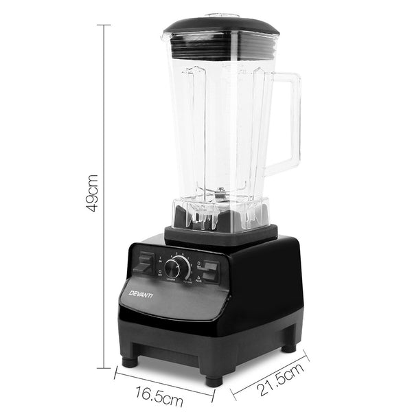 Devanti Commercial Food Processor Blender - Black