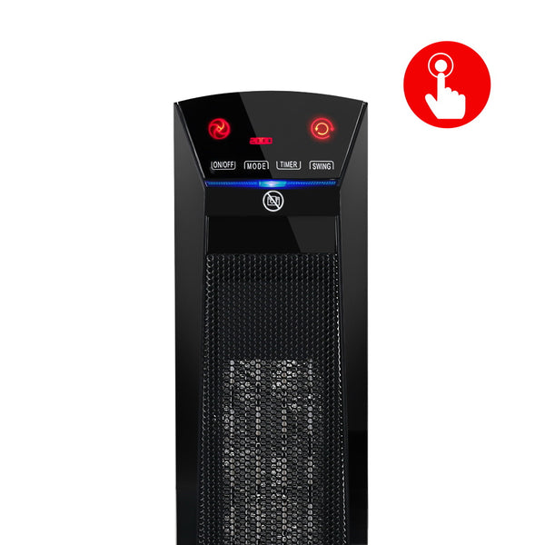 Devanti 2000W Portable Electric Ceramic Tower Heater - Black