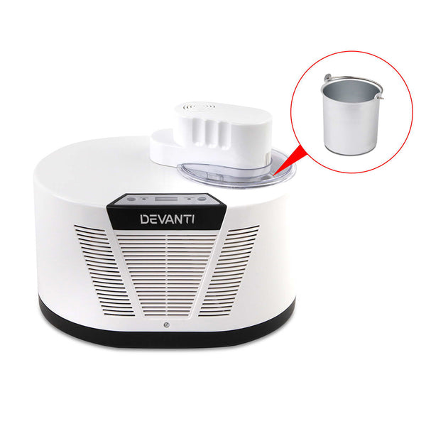 Devanti Ice Cream Maker with Built in Compressor