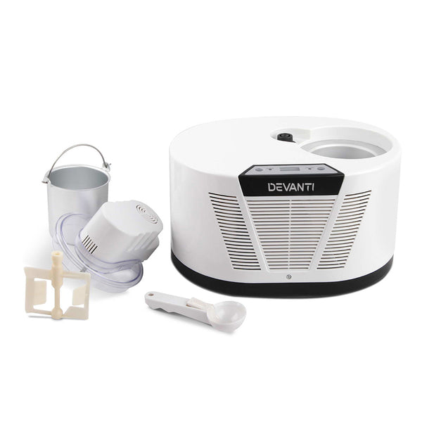 Devanti Ice Cream Maker with Built in Compressor