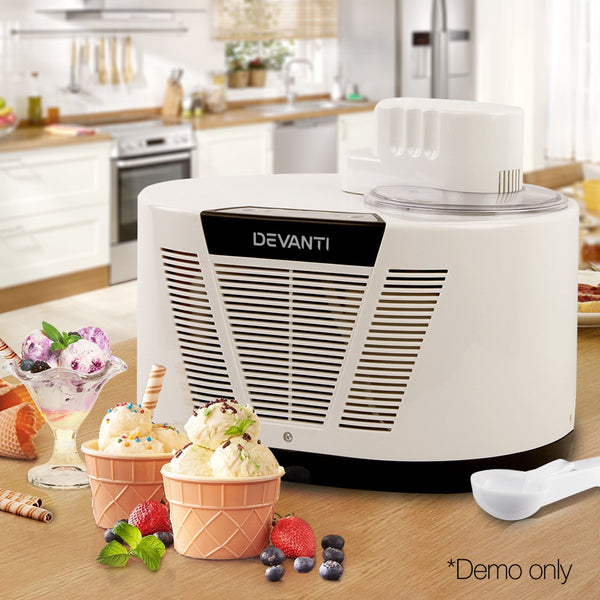 Devanti Ice Cream Maker with Built in Compressor