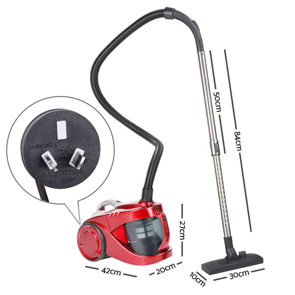 Devanti Bagless Cyclone Cyclonic Vacuum Cleaner - Red